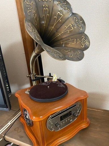 昭和レトロ　蓄音器/レコードプレーヤー CROWN 蓄音機 型番不明 レコードプレーヤー 昭和レトロ24H 北TO3