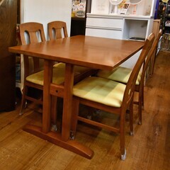 ●近郊格安配送(^^♪●カリモク　Direttore/ディレトーレ　ダイニング5点セット　中古品●相模原　横浜　神奈川●食卓テーブルセット●の画像
