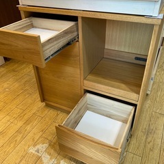 8/15値下げしました！🧸北欧スタイル🧸unico ウニコ SIGNE シグネ キッチンカウンター キッチンボード 食器棚 収納 オーク材  NO.2388Fの画像