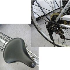 26インチ 6段変速 自転車 シルバー ママチャリ 軽快車 シティサイクル 札幌 手稲の画像