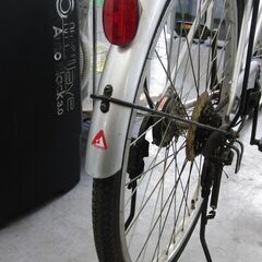 26インチ 6段変速 自転車 シルバー ママチャリ 軽快車 シティサイクル 札幌 手稲の画像