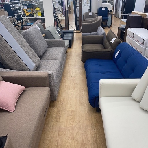 ☆リユースのサカイ高崎店☆TJ11988 2人掛けソファー グレー H60×D81