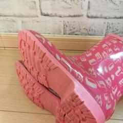 21cmキッズレインブーツ長靴ピンクの画像