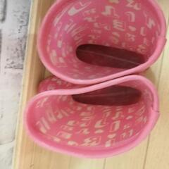 21cmキッズレインブーツ長靴ピンクの画像