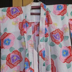 女児浴衣★リップル地薔薇柄★size１３０の画像