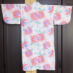 女児浴衣★リップル地薔薇柄★size１３０の画像