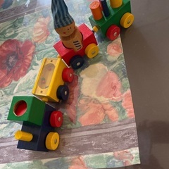 木のおもちゃ3点　コースター&タワースロープ&汽車の画像