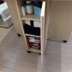 収納付きダイニングテーブル 折りたたみの画像