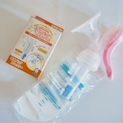 【新品未使用】Kaneson 手動さく乳器 ハンドα Duo 哺乳瓶付きの画像
