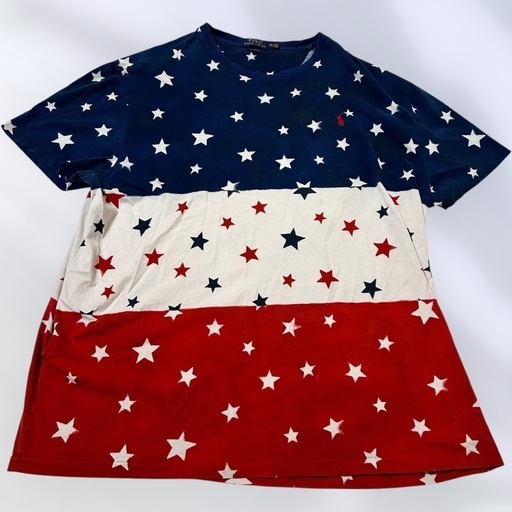 POLO RALPH LAUREN ポロラルフローレン 星条旗柄 トリコロールカラー 総柄 半袖 Tシャツ XXL