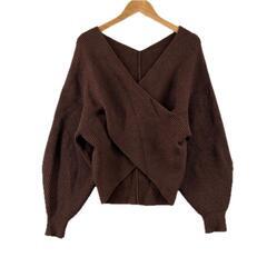 美品 EMODA エモダ 無地 秋冬 AW 長袖ニット レーヨン...