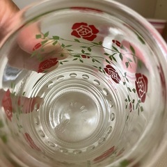 昭和レトロ風のクリアカップ（ほぼ新品）の画像