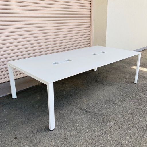 会議テーブル　OA ミーティングテーブル　白　4人用ワークテーブル　オフィス家具