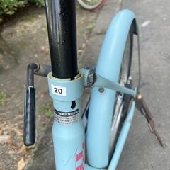 折りたたみ自転車　No.365　水色　LEDライト付き　20インチ　ミニベロ　【リサイクルショップどりーむ天保山】の画像