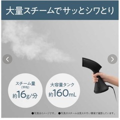 パナソニック　Panasonic　衣類スチーマー マットブラック ［ハンガーショット機能付き］　NI-GS410の画像
