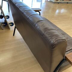 ★ジモティ割引あり★【リユースのサカイ野々市店】ソファー2人用 合皮 ダークブラウン W(幅)133×D(奥行き)80×H(高さ)77cm ※クリーニング済みの画像
