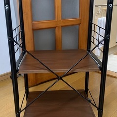 [販売再開]二段棚 焦茶色(手動可動段あり)の画像