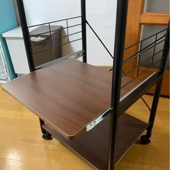 [販売再開]二段棚 焦茶色(手動可動段あり)の画像