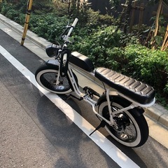 美品　動作品　電動アシスト自転車　カスタム　ホワイト　試乗可能の画像