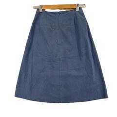 美品 NATURAL BEAUTY BASIC ナチュラルビューティーベーシック 無地 春夏 SS スカート ポリエステル ライトブルー レディース XS【古着】【中古】【送料無料】の画像