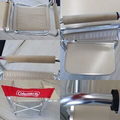 Coleman テーブル付 アルミ キャプテンチェア 170-5808　コールマン　折り畳み　椅子　イス　サイドテーブル　デッキチェアの画像
