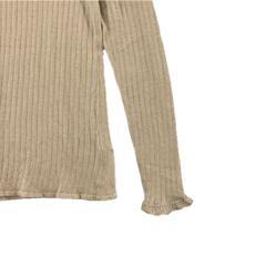 美品 axes femme アクシーズファム ビジュー オールシーズン 長袖ニット ポリエステル ベージュ レディース M【古着】【中古】【送料無料】の画像