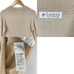 美品 axes femme アクシーズファム ビジュー オールシーズン 長袖ニット ポリエステル ベージュ レディース M【古着】【中古】【送料無料】の画像