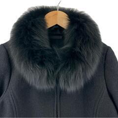美品 TO BE CHIC トゥービーシック 無地 秋冬 AW ファージャケット ウール/フォックス ブラック レディース【古着】【中古】【送料無料】の画像