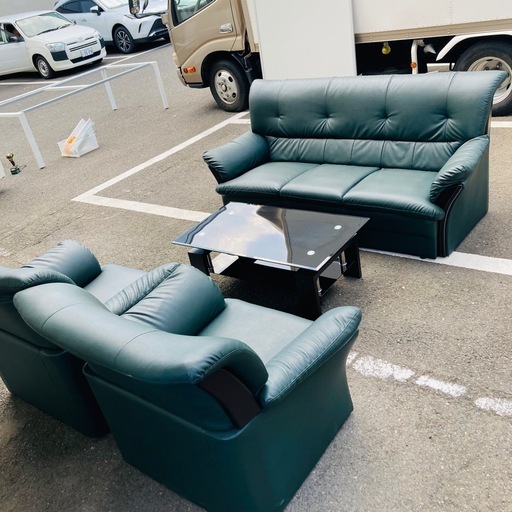 応接セット 3人掛ソファ 1人掛ソファ2点 センターﾃｰﾌﾞﾙ