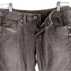 美品 DIESEL ディーゼル 無地 秋冬 AW パンツ コットンデニム ブラウン レディース 26 コーデュロイパンツ【古着】【中古】【送料無料】の画像