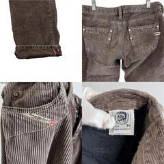 美品 DIESEL ディーゼル 無地 秋冬 AW パンツ コットンデニム ブラウン レディース 26 コーデュロイパンツ【古着】【中古】【送料無料】の画像