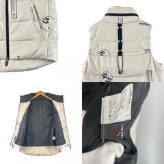 美品 Alumet アリュメット ダウンフェザー 両面プリント 秋冬 AW ダウンベスト ポリエステル オフホワイト レディース M〜L【古着】【中古】【送料無料】の画像