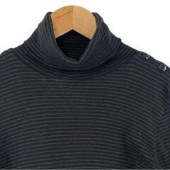 美品 CLAUDIE PIERLOT クローディピエルロ タートルネック ボーダー 秋冬 AW 長袖ニット ウール ブラック レディース 1【古着】【中古】【送料無料】の画像