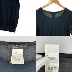 美品 STUNNING LURE スタニングルアー 透け感 無地 春夏 SS 半袖ニット コットン ブラック レディース F【古着】【中古】【送料無料】の画像
