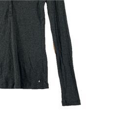 美品 des petits hauts デ・プチオー エルボーパッチ ワンポイント 秋冬 AW 長袖ニット コットン チャコールグレー レディース【古着】【中古】【送料無料】の画像