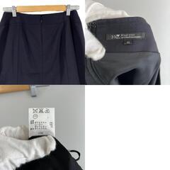 美品 23ku 23区 無地 春夏 SS スカート ポリエステル ダークネイビー レディース 40【古着】【中古】【送料無料】の画像