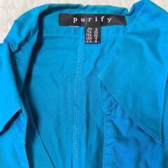 purify ターコイズブルー シャツ 9号 レディース 長袖ドレスシャツの画像