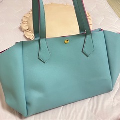 水色&ピンク色トートバッグ☆ほぼ新品の画像