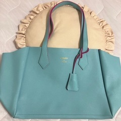水色&ピンク色トートバッグ☆ほぼ新品の画像
