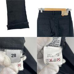 美品 CIMARRON シマロン ブーツカット ブランドロゴ オールシーズン パンツ コットン ブラック レディース 28【古着】【中古】【送料無料】の画像