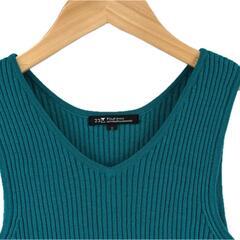 美品 23ku 23区 無地 春夏 SS タンクトップ ウール オリーブ レディース 32 リブVネックタンクトップ【古着】【中古】【送料無料】の画像