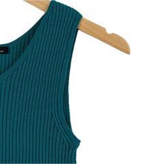 美品 23ku 23区 無地 春夏 SS タンクトップ ウール オリーブ レディース 32 リブVネックタンクトップ【古着】【中古】【送料無料】の画像