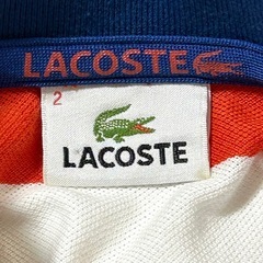 LACOSTE ラコステ 半袖 ラガーシャツ ロゴ刺繍 ボーダー柄 2号 日本製 半袖ポロシャツ マルチカラーの画像