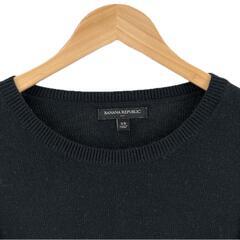美品 Banana Republic バナナリパブリック フリル 秋冬 AW 長袖ニット ナイロン ブラック レディース XS【古着】【中古】【送料無料】の画像