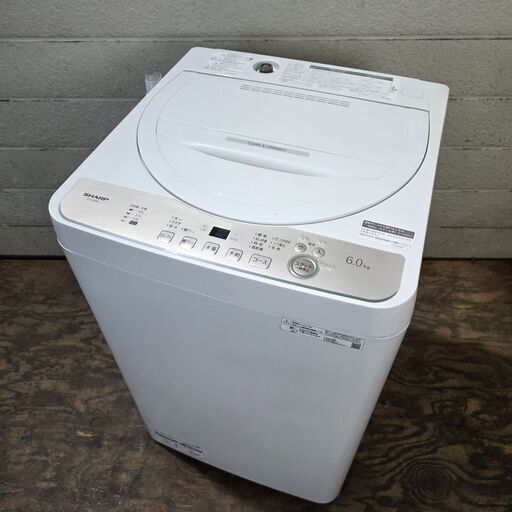 SHARP 全自動電気洗濯機 6kg 直接取引 ¥8000 ES-GE5F｜洗濯機：シャープ