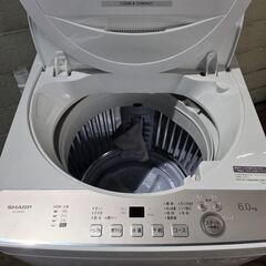 8/6終 SHARP 全自動電気洗濯機 ES-GE6H 2023年製 6kg シャープ 25h菊の画像