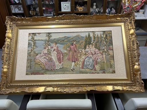 イタリア製　ゴブラン織　絵画 イタリア製ゴブラン織 刺繍絵画中古品