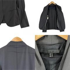 美品 iCB アイシービー 無地 秋冬 AW ノーカラージャケット レーヨン グレー レディース 38【古着】【中古】【送料無料】の画像