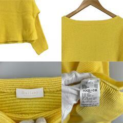 美品 BALLSEY ボールジー 無地 秋冬 AW 長袖ニット ウール/カシミヤ イエロー レディース L リブニットセーター【古着】【中古】【送料無料】の画像