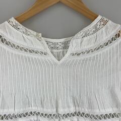美品 nano universe ナノユニバース レース 春夏 SS ブラウス コットン アイボリー レディース 36 レースブラウス【古着】【中古】【送料無料】の画像